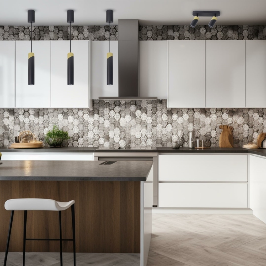 Подвесная люстра NEO 1xGU10/8W/230V черный/золотистый