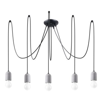 Подвесная люстра NESO 5xE27/15W/230V паук бетон