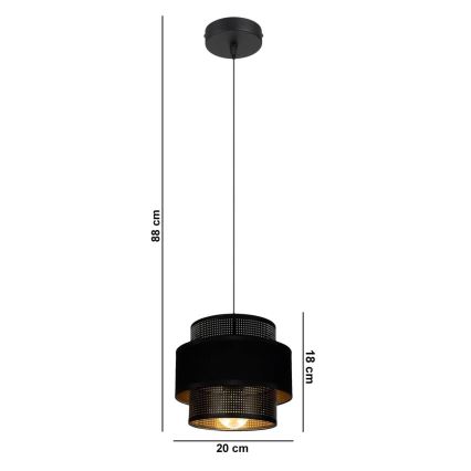 Подвесная люстра NESS 1xE27/60W/230V черная