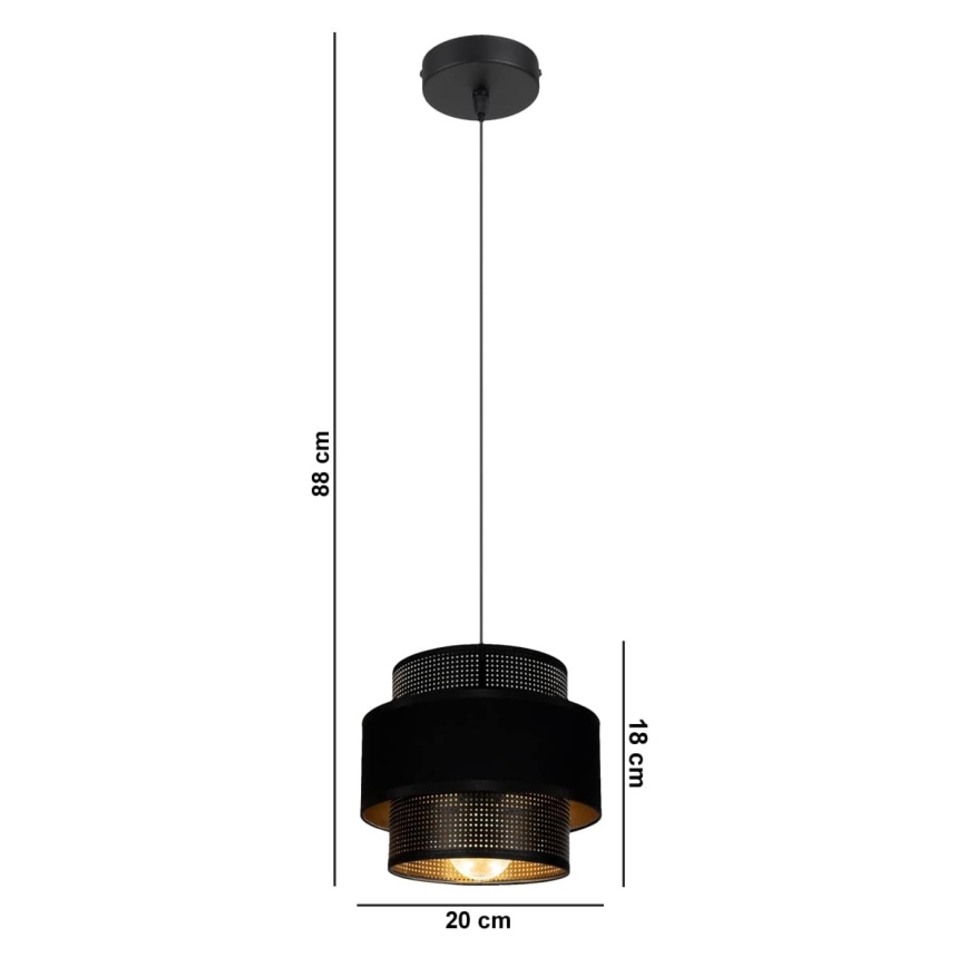 Подвесная люстра NESS 1xE27/60W/230V черная