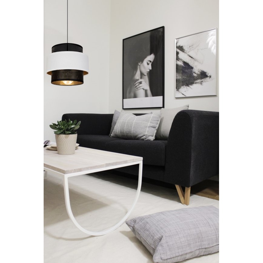 Подвесная люстра NESS 1xE27/60W/230V черная/белая