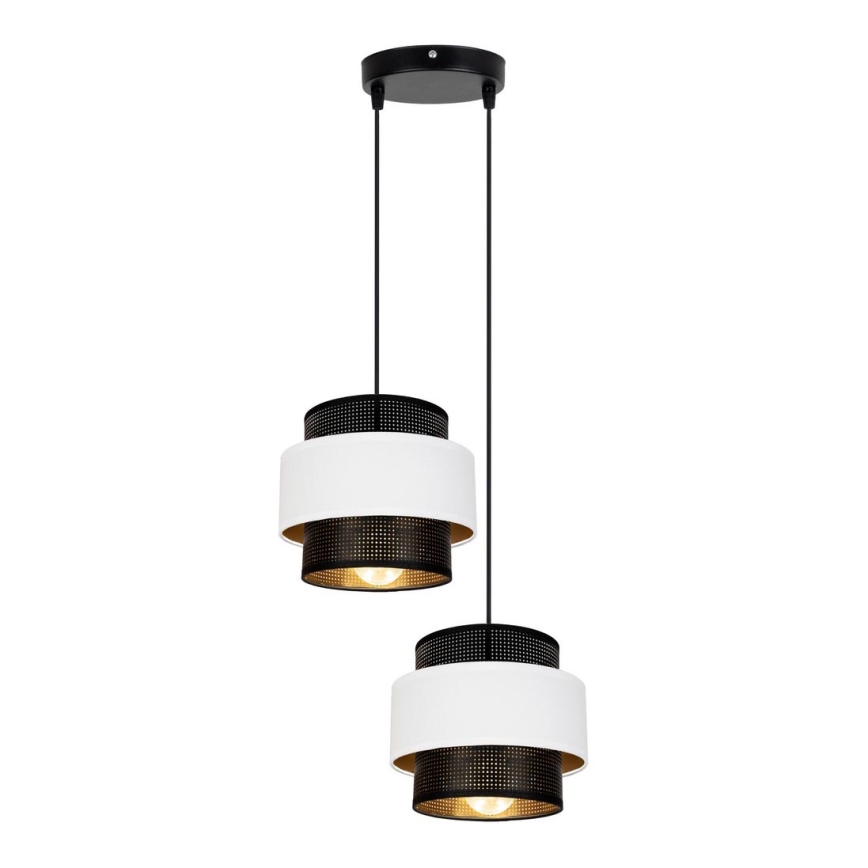 Подвесная люстра NESS 2xE27/60W/230V диаметр 30 cm черная/белая
