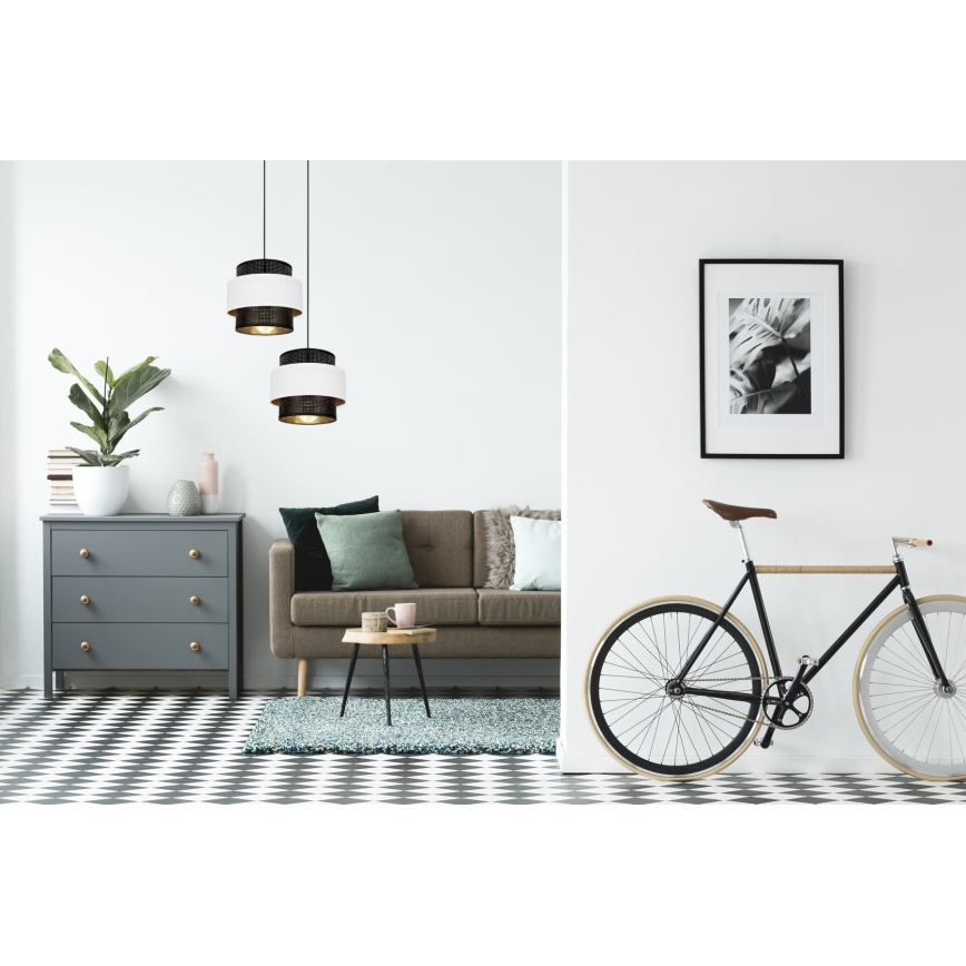 Подвесная люстра NESS 2xE27/60W/230V диаметр 30 cm черная/белая