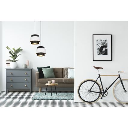 Подвесная люстра NESS 2xE27/60W/230V диаметр 30 cm черная/белая