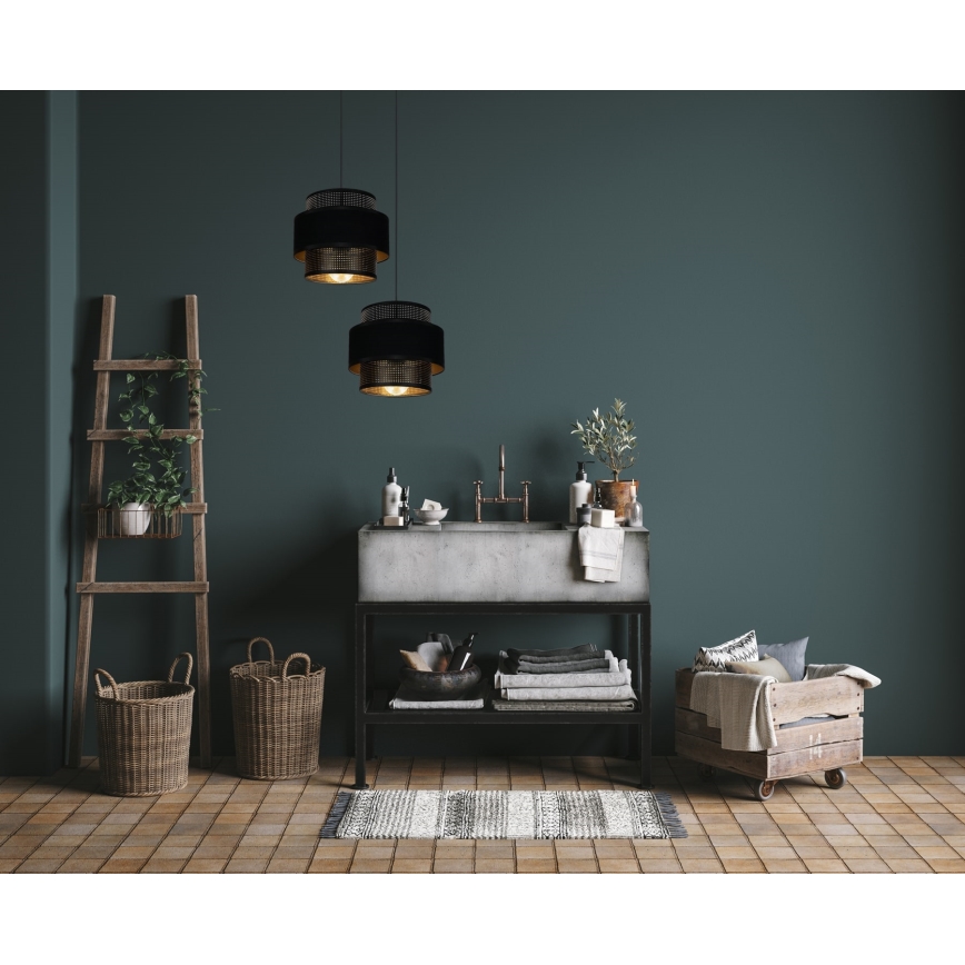 Подвесная люстра NESS 2xE27/60W/230V диаметр 30 cm черная