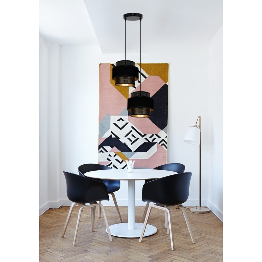 Подвесная люстра NESS 2xE27/60W/230V диаметр 30 cm черная