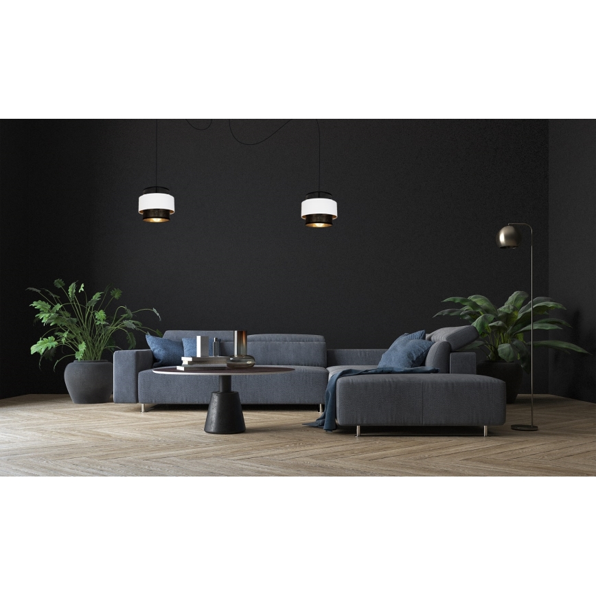 Подвесная люстра NESS 2xE27/60W/230V паук черный/белый