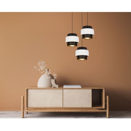 Подвесная люстра NESS 3xE27/60W/230V диаметр 45 cm черная/белая