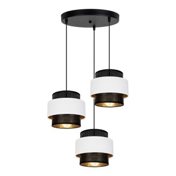 Подвесная люстра NESS 3xE27/60W/230V диаметр 45 cm черная/белая