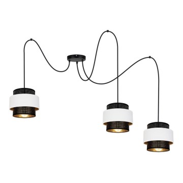 Подвесная люстра NESS 3xE27/60W/230V паук черный/белый