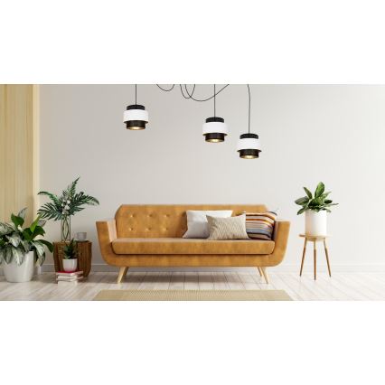 Подвесная люстра NESS 3xE27/60W/230V паук черный/белый
