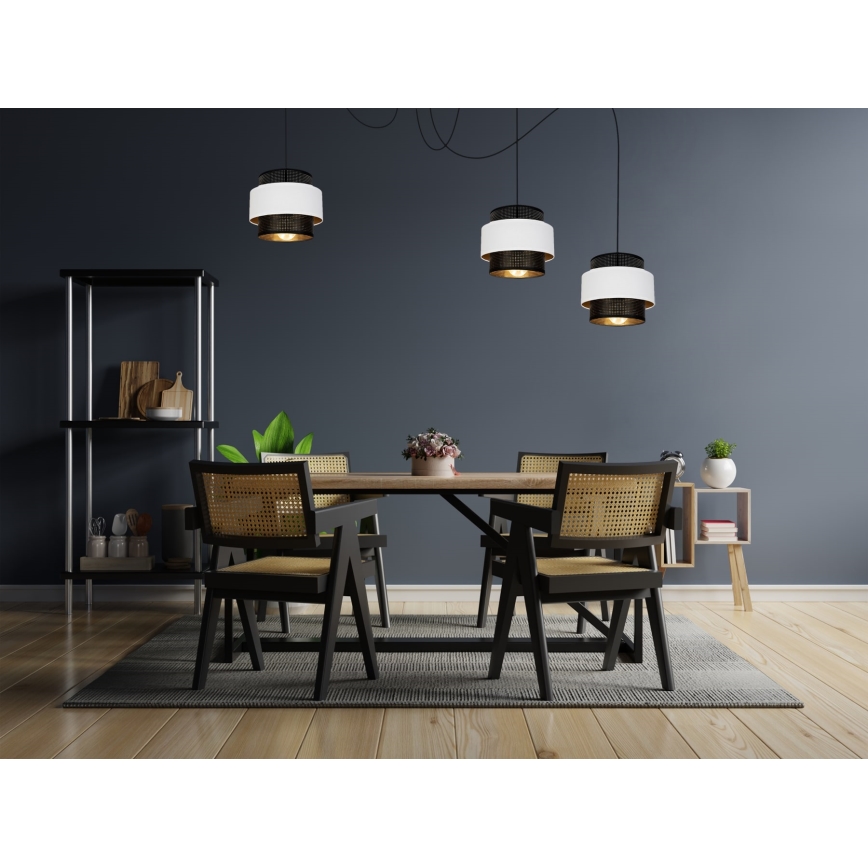 Подвесная люстра NESS 3xE27/60W/230V паук черный/белый