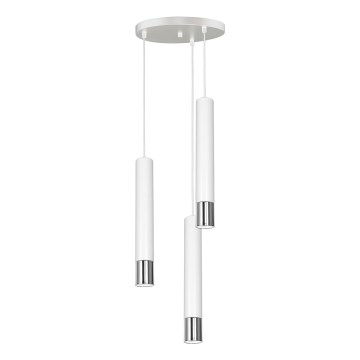 Подвесная люстра NEST 3xGU10/8W/230V белая/блестящий хром