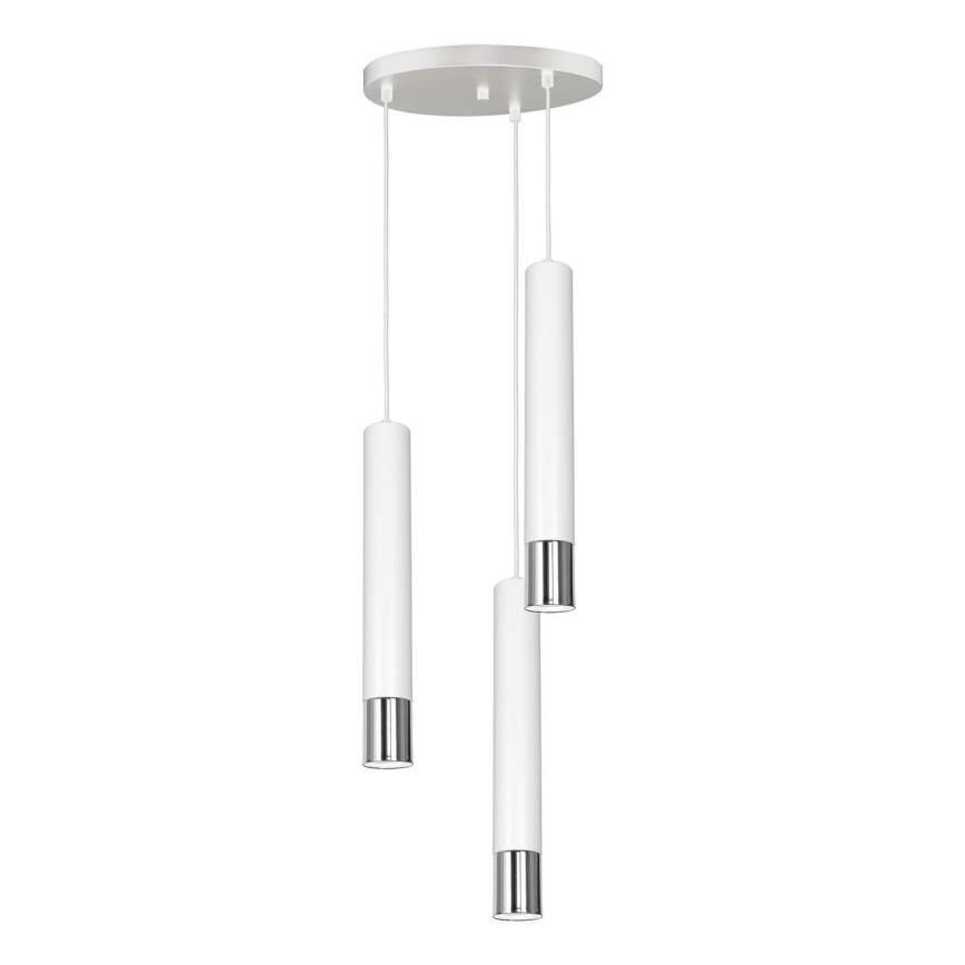 Подвесная люстра NEST 3xGU10/8W/230V белая/блестящий хром