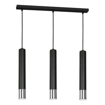 Подвесная люстра NEST 3xGU10/8W/230V черная/блестящий хром