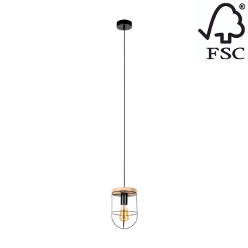 Подвесная люстра NETUNO 1xE27/60W/230V дуб - сертифицировано FSC