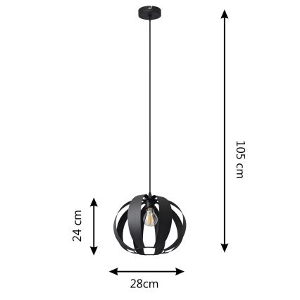 Подвесная люстра NEWTON 1xE27/15W/230V черная