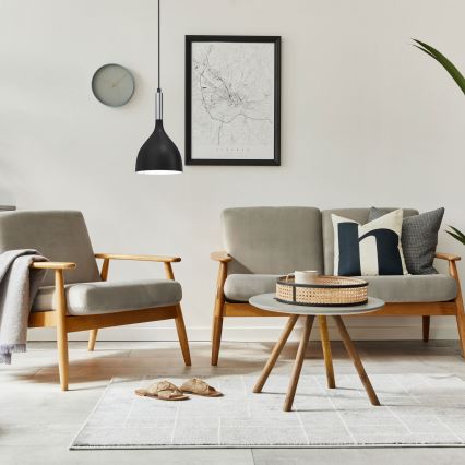 Подвесная люстра NOAK 1xE27/15W/230V черный/блестящий хром