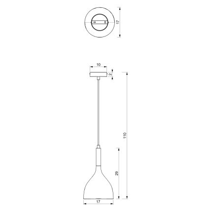 Подвесная люстра NOAK 1xE27/60W/230V черный/золотистый