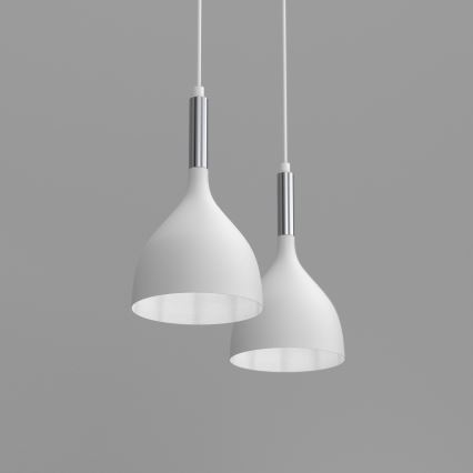 Подвесная люстра NOAK 2xE27/15W/230V белый/блестящий хром