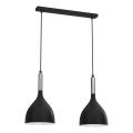 Подвесная люстра NOAK 2xE27/15W/230V черный/блестящий хром