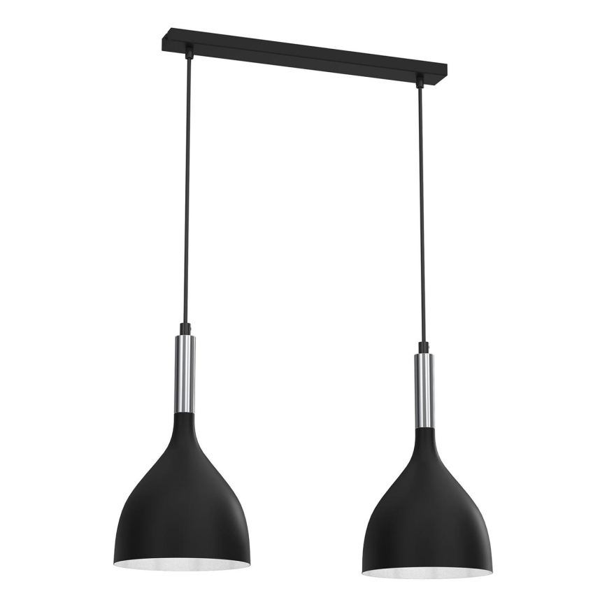 Подвесная люстра NOAK 2xE27/15W/230V черный/блестящий хром