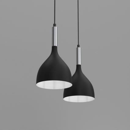 Подвесная люстра NOAK 2xE27/15W/230V черный/блестящий хром