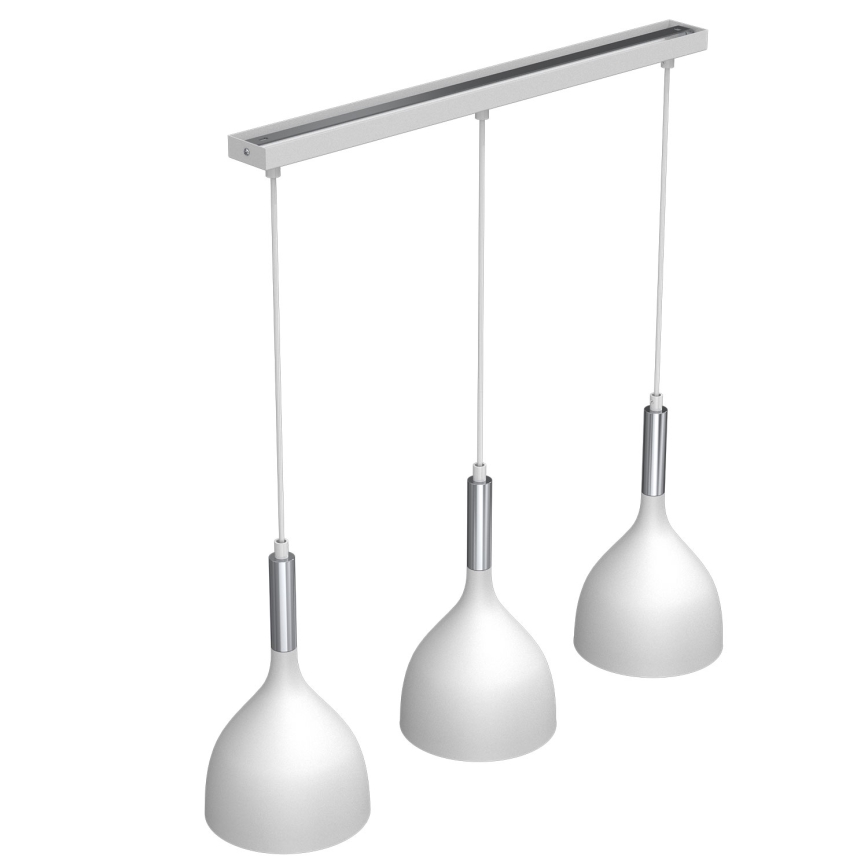 Подвесная люстра NOAK 3xE27/15W/230V белый/блестящий хром