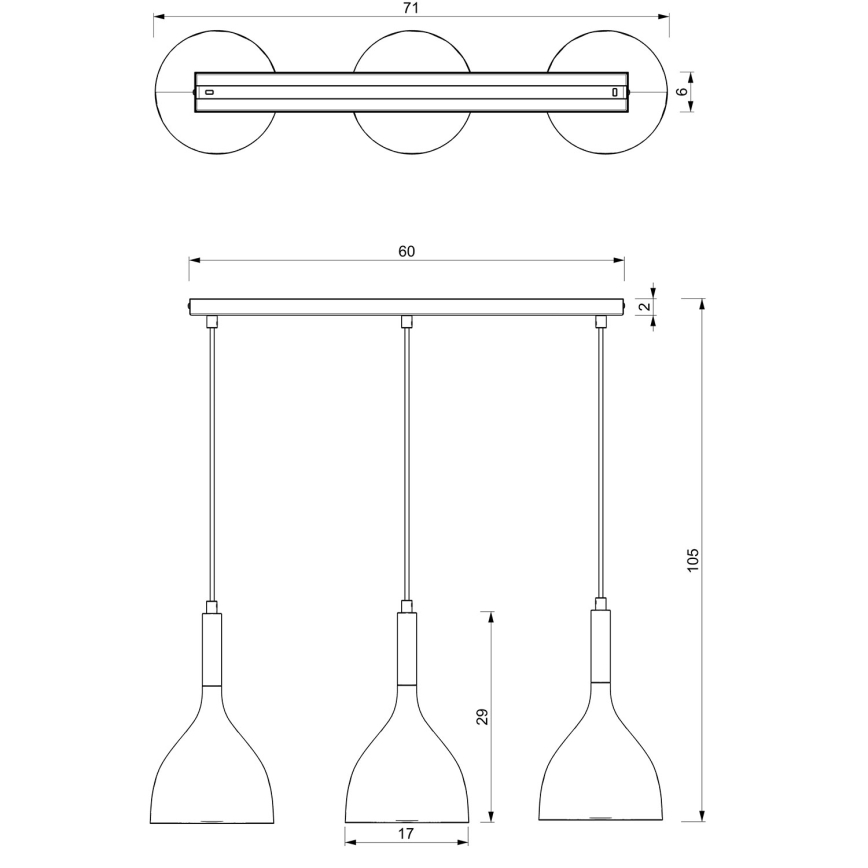 Подвесная люстра NOAK 3xE27/15W/230V белый/блестящий хром