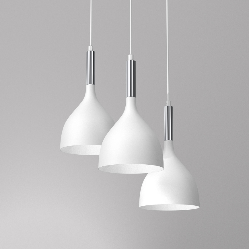 Подвесная люстра NOAK 3xE27/15W/230V белый/блестящий хром