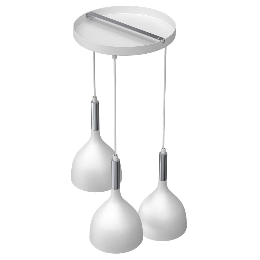 Подвесная люстра NOAK 3xE27/15W/230V белый/блестящий хром