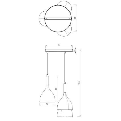 Подвесная люстра NOAK 3xE27/15W/230V белый/блестящий хром