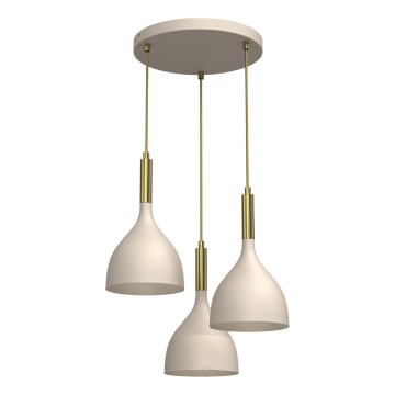 Подвесная люстра NOAK 3xE27/15W/230V бежевый/золотистый
