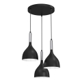 Подвесная люстра NOAK 3xE27/15W/230V черный/блестящий хром