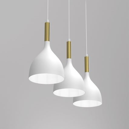 Подвесная люстра NOAK 3xE27/60W/230V белый/золотистый