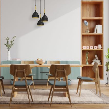 Подвесная люстра NOAK 3xE27/60W/230V черный/золотистый