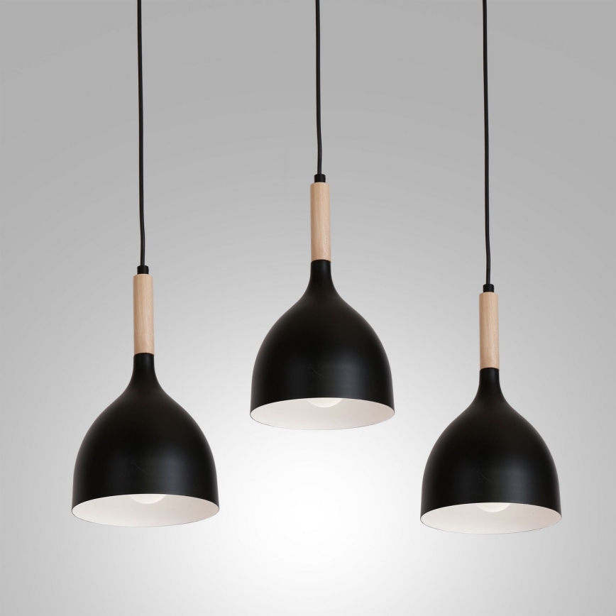 Подвесная люстра NOAK WOOD 3xE27/60W/230V