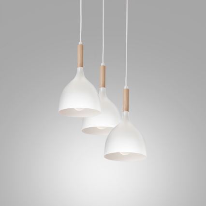 Подвесная люстра NOAK WOOD 3xE27/60W/230V