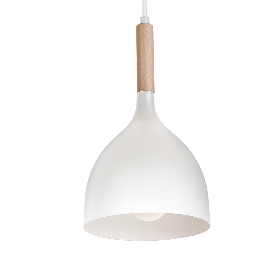 Подвесная люстра NOAK WOOD 4xE27/60W/230V белый/дерево