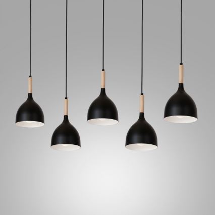 Подвесная люстра NOAK WOOD 5xE27/60W/230V