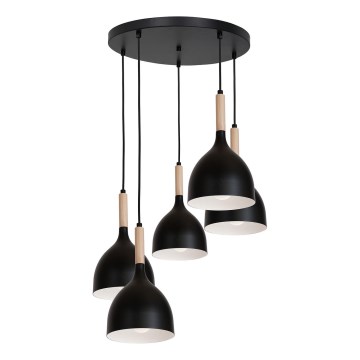 Подвесная люстра NOAK WOOD 5xE27/60W/230V