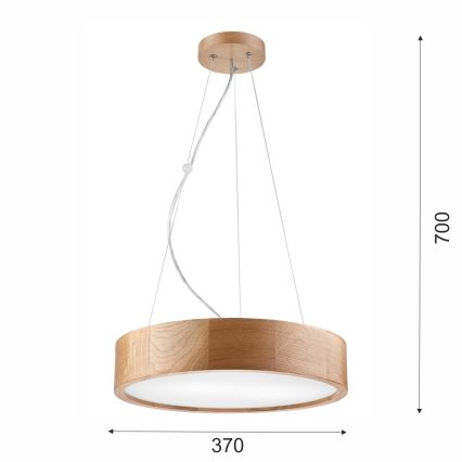 Подвесная люстра OAK 2xE27/60W/230V дуб диаметр 37 см
