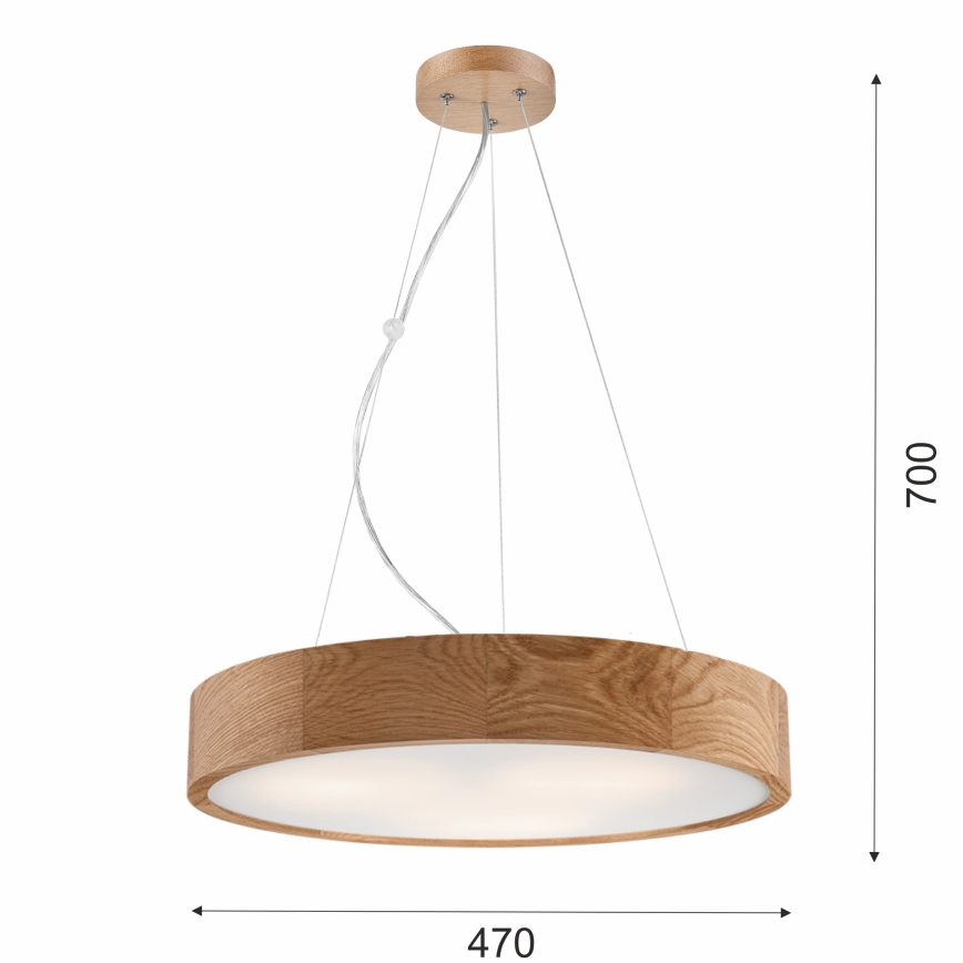 Подвесная люстра OAK 3xE27/60W/230V дуб диаметр 47,5 см - сертифицировано FSC
