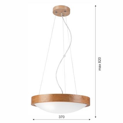 Подвесная люстра OAK SLIM 2xE27/60W/230V диаметр 37 см дуб