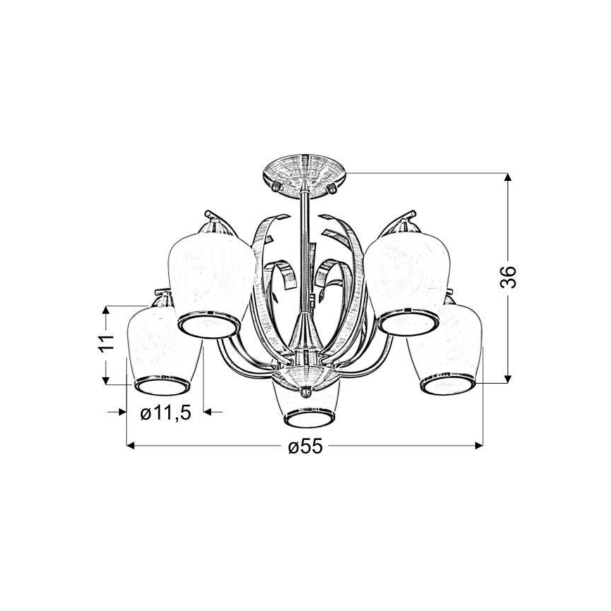 Подвесная люстра OPERA 5xE27/60W/230V