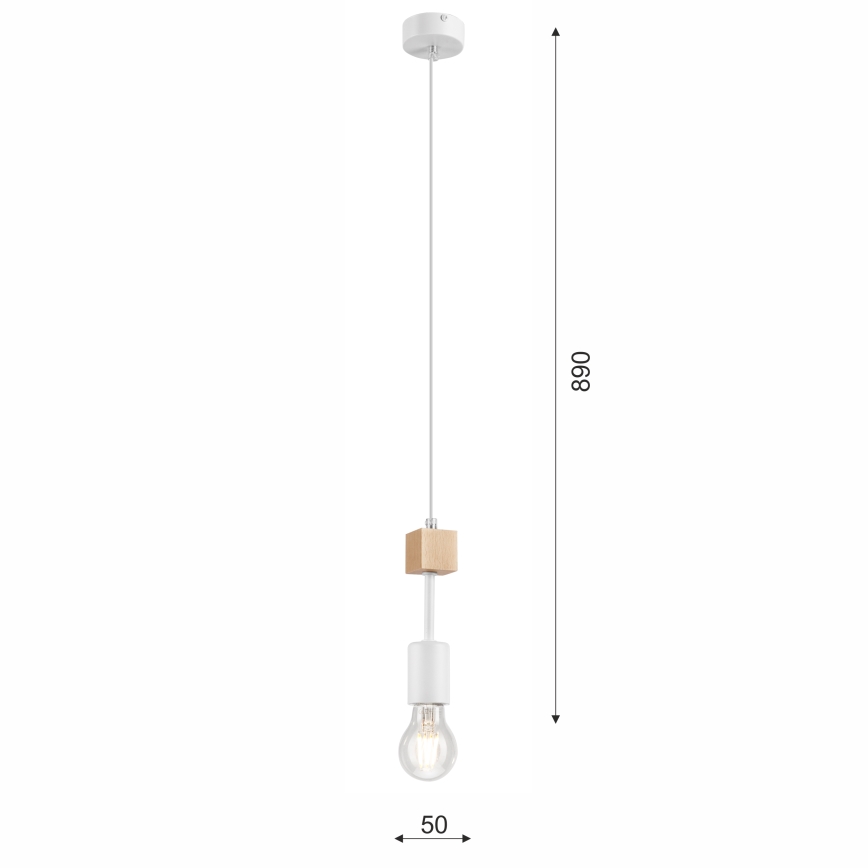 Подвесная люстра ORAZIO 1xE27/60W/230V бук - сертифицировано FSC