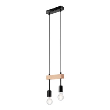 Подвесная люстра ORAZIO 2xE27/60W/230V бук - сертифицировано FSC
