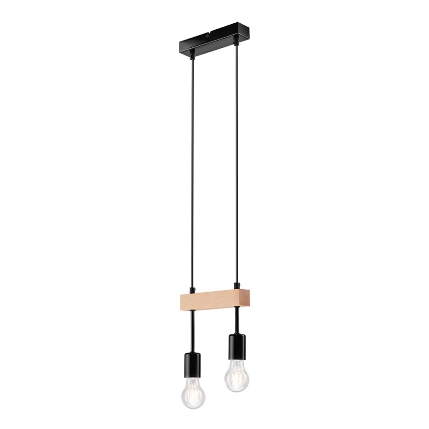Подвесная люстра ORAZIO 2xE27/60W/230V бук - сертифицировано FSC