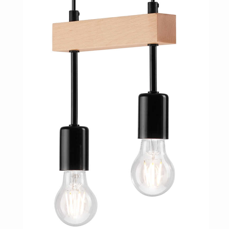Подвесная люстра ORAZIO 2xE27/60W/230V бук - сертифицировано FSC