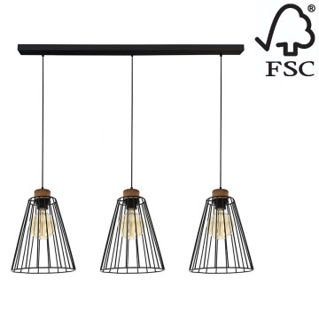 Подвесная люстра ORAZIO 3xE27/60W/230V сосна - сертифицировано FSC